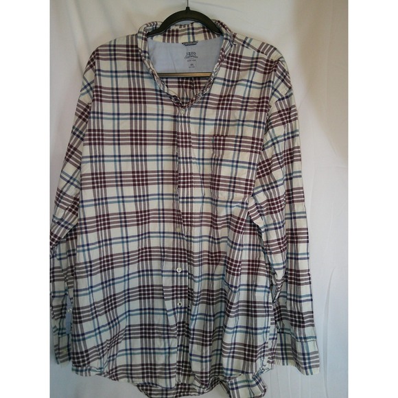 IZOD Saltwater XXL Mens Button Down Shirt Plaid Relaxed Classics - Picture 1 of 3